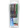 Pilot V-ball 05 Penna a sfera rotante con inchiostro liquido, punta fine, Multicolore (Nero/Blu/Rosso /Verde), Confezione da 4
