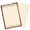 Logbuch-Verlag Carta da lettere autunnale natalizia, vintage, 25 fogli, con motivo floreale, incorniciatura A4