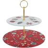 HOME DECO FACTORY Piatto Girevole di Natale Elegante e Pratico 30 cm Rosso | Plastica, piatto girevole, tema Natale, feste e cene, pulizia facile, servizio da tavola, bianco e rosso