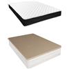 Homey - Set materasso viscoelastico Sleep Pro reversibile + lettino in legno pieghevole, grande capacità, colore grigio pile, 90 x 200 cm