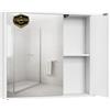 SONGMICS HOME Mobiletto da Bagno con Specchio, Montaggio Rapido Senza Attrezzi Toolless, Specchio con Vano Contenitore, Ripiani Regolabili e Ante, Moderno, 15 x 60 x 55 cm, Bianco Neve BBC114WE01