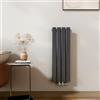 EMKE Radiatore di design, piccolo, 900 x 304 mm, verticale, con attacco centrale, a doppio strato, per bagno, camera da letto e soggiorno, antracite 559 W