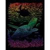 Pracht Creatives Hobby Royal & Langnickel - Immagine da grattare della Tartaruga Marina Rainbow con Penna da grattare e sagoma, Adatta a Bambini e Adulti