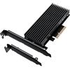 GRAUGEAR | Scheda M.2 PCIe 4.0 | per M.2 NVMe SSD | M-Key | 2280, 2260, 2242, 2230 | 4x Heatpads | Dissipatore di calore in alluminio grande | Slot PCI alto+basso profilo | G-M2PCI01