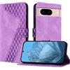 YIRRANZD Custodia per Google Pixel 8a, Cover a Libro in Pelle PU con Slot Cart e Silicone TPU Bumper, Flip Caso Portafoglio Cover per Google 8a (Viola)