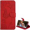 BAILI Custodia per Wiko Power U10/U20, Supporto Stand per Wiko Power U10/U20 Farfalla e Rosa Cover, Chiusura Magnetica Slot Flip Case per Wiko Power U10/U20