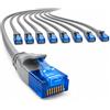 1aTTack.de CAT6 Slim Cavo di rete LAN 10x 3.0m 1000 Mbit/s - Grigio | Cavo patch Ethernet, UTP, diametro ridotto, molto flessibile, cavo sottile per cablaggio di rete salvaspazio