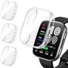 iVoler 3 Pezzi Clear Cover con Pellicola Protettiva per Amazfit Bip 6, Copertura Completa Custodia Anti-Graffio Ultra Sottile Morbida TPU Case, Trasparente