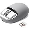 YUNZII C1 Mouse Wireless Silicone Senza Fil, 4800 DPI, Mouse Tri-Mode 2.4G/Bluetooth/Type-C, Mouse per Laptop, Mac, iPad, PC (Grigio Argento)