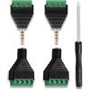 KUOQIY 4 Pezzi 3.5mm Terminale a Vite, 3.5mm TRRS Stereo Audio Maschio/Femmina a 4 Pin Vite Terminale Femmina, Cuffie Balun Adattatore Nessun Convertitore di Saldatura con Cacciavite