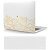 HLAAJJX Custodia Compatibile con Nuovo Macbook Air 13 pollici 2020 2019 2018 con display Retina e Touch ID A1932 A2179 A2337 M1, Case Rigida Protettivo Plastica Copertina & Tastiera Cover, Montagna d'oro