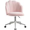 Eufurnibi Sedia Girevole da Trucco con Rotelle 360° | Sedia Conchiglia per Scrivania Cameretta | Montaggio Facile, Rosa