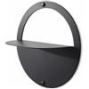 Audace Eclisse - Mensola da Parete in Metallo Nero Opaco 25x10,5 cm, Installazione in 2 Configurazioni, Mensola Moderna per Bagno, Ingresso e Soggiorno, Made in Italy
