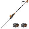 Alloyman Tagliasiepi a batteria telescopica, 20 V, 7,4 Watt, per cespuglio e taglio siepi