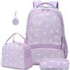 Kimwadalh Zaini Scolastici Elementari Bambina Zaino Fragola Scuola Elementare Ragazza 3 in 1 Set di Zainetto Glitterato Ragazza con Borsa Pranzo, Astuccio