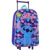Disney Stitch Valigie per Bambini, Valigia Trolley Bagaglio a Mano Bambino, 39 x 27 cm, 10,5L, 2 Ruote, Chiusura Zip