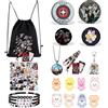 OptiPlay SKids Appassionati Regalo Set per STAY, Kpop Merch con 1 Borsa Con Cordoncino STAY, 4 Braccialetti, 10 Badge Cartoni, 1 Portachiavi, Porta Carte D'Identità, Porta Anelli per Telefono Collana Adesivi