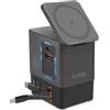 SBS Power Dock 6in1 100W USB-C, Ricarica Wireless 15W, Compatibile MagSafe, Power Delivery (PD 3.0 PPS), Charging Station con 2 Cavi Retrattili, Alimentatore per Notebook, iPhone, AirPods, Nero