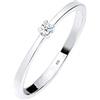 DIAMORE Elli DIAMONDS Anello Donne Fidanzamento Solitaire con Diamante (0.03 ct.) in Argento Sterling 925