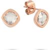 Tamaris gioielli per donna - orecchini a bottone in acciaio inossidabile con bunten Zirkoniasteinen, sommerlicher Look zum kombinieren, wasserfest, Oro rosa