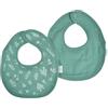 Bébé Douceur Set di 2 bavaglini in garza di cotone con spugna, 22 x 27 cm, verde scuro