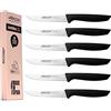 Arcos Serie Nice - Set coltelli da cucina, 6 pezzi, coltelli per verdure 110 mm, + coltello da tavolo, contenitore ecologico al 100%, acciaio inossidabile NITRUM