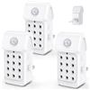 Jostart Purificatore d'aria allergico per casa, confezione da 3 purificatore d'aria per camera fumatori con 12 emettitori in fibra di carbonio, sensore luce notturna, 17 dB
