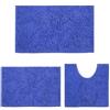 DTXDTech Set di 3 Tappetini da Bagno Antiscivolo in Ciniglia - 20 x 32, 16 x 24 e 20 x 20 Pollici - Morbidi e Assorbenti per Bagno e Camera da Letto (Denim-Blau)