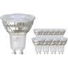 Ledvion - 10X GU10 LED Spot Dimmerabile, 5W, 2700K, 345 Lumen, Full Glass