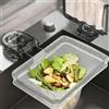 Jukibole Colino per lavello, pieghevole con ventosa, colino 2 in 1 e porta lavello, incl. 100 sacchetti filtranti, cestello per lavello, verdura, frutta e rifiuti cucina, 16,3 × 11,3 cm