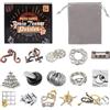 Holzsammlung 15pcs Rompicapo Metallo, Giochi Rompicapo Gioco Intelligenza, Rompicapi Giocattoli Educativo Metal IQ Puzzle Rompicapo Giocattolo Regalo per Adulti Adolescenti