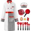 ReliBeauty Cucina Costume con Grembiule Cucina bambini Cappello Cuoco Accessori Cucina,12-14 anni