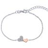 PLANETYS - Bracciale Argento Sterling 925 Rodiato Cuore Placcato Oro Rosa Zirconia cubica