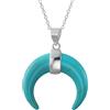 Bling Jewelry Collana Pendente In Stile Tribale Boho Con Corno Turchese Blu Mezza Luna Crescente Italiana Gioielli Occidentali Per Donne E Adolescenti Argento Sterling .925