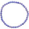 Taddart Minerals Bracciale blu grigio zaffiro naturale con sfere sfaccettate da 4 mm montate su filo di nylon elastico, fatto a mano