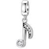 LES FOLIES DI PAOLA GRIECO Charm Nota Musicale Croma Pentagramma Canzone Spartito ciondolo pendente in argento 925 - Les Folies per Pandora