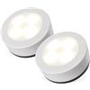 EMOS - Luce notturna a LED 2 pezzi con cuscinetti adesivi - 2 x luci di orientamento alimentate a batteria (3 x AAA), per bambini e anziani - Lampada a pressione da incollare - Luminosità 15 lm