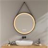 EMKE Specchio da bagno con illuminazione, 70 cm, rotondo, con 3 colori di luce, dimmerabile, anti-appannamento, funzione di memoria, touch, spegnimento automatico, 3 ore, a risparmio energetico