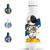 Motswedi Borraccia Termica, 350 ml Senza BPA, Borraccia, 18/8 Acciaio Inossidabile, Bottiglia Bambini, Isolamento Sottovuoto a Doppia Parete, Bottiglia Termica per Scuola, Viaggi - Astronauti Bianchi