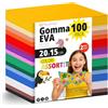 OFITURIA Set 100 Fogli Gomma Eva, Colori Assortiti, Formato 20x15 cm, 15 Colori Diversi, Ideale per Fai da Te, Scuola, Lavoretti Creativi, Hobby e Uso Artistico (Senza Glitter)