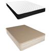 Homey - Set materasso viscoelastico Sleep Pro reversibile + lettino in legno pieghevole, grande capacità, colore cambria 105 x 200