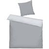 Herding TOM TAILOR Set di biancheria in raso, 2x 80x80 cm + 200x220 cm, 100% cotone, bordatura e ricamo del logo, con chiusura a cerniera, FINE STRIPES grigio chiaro e grigio scuro (Moody Grey & Light Grey)