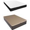 Homey - Confezione materasso viscoelastico Sleep Pro reversibile + lettino in legno pieghevole, grande capacità, colore wengé 150 x 200