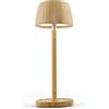 LuminexDesigns Lampada LED da Tavolo Senza Fili in Bambù - Ricaricabile Lampada da Comodino Touch Dimmerabile, Stile Bohémien, Impermeabile, Luce d'Ambiente per Camera, Soggiorno e Esterno-BAMO TL11