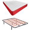 DUÉRMETE ONLINE - Letto completo con materasso Lite reversibile (faccia inverno/estate) + rete Basic con 4 gambe morsetto, 90 x 190