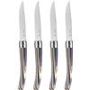 Opinel - Set di 4 Coltelli da Tavola Chic in Compensato di Betulla - Lama Tradizionale Yatagan in Acciaio Inossidabile - Manico in Betulla - Garanzia a Vita - Fabbricazione Francese