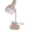 EMOS - Lampada da tavolo a LED POPPY con porta penna, filettatura E27 - elegante lampada da lettura in metallo con base in legno - Cavo di alimentazione da 1,5 m con interruttore e spina europea