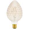 Eglo LED E27 dimmerabile, grande lampadina vintage ambra di medie dimensioni con struttura, retrò a forma di candela, 2,5 Watt (equivalente a 20 Watt), 200 Lumen, 2200k, Ø 9,3 cm