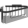 Villeroy & Boch Elements - Canestro doccia angolare angolare per montaggio a parete, mensola per doccia angolare in zinco, accessori doccia, 260 x 206 x 82 mm, nero opaco