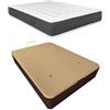 Somnia Descanso - Confezione Materasso viscoelastico Premium Creta 24 cm + lettino in legno pieghevole extra rinforzato con grande capacità | colore wengé 90 x 190